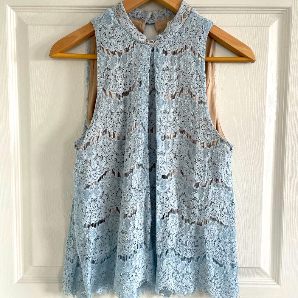 Baby Blue Lace Top